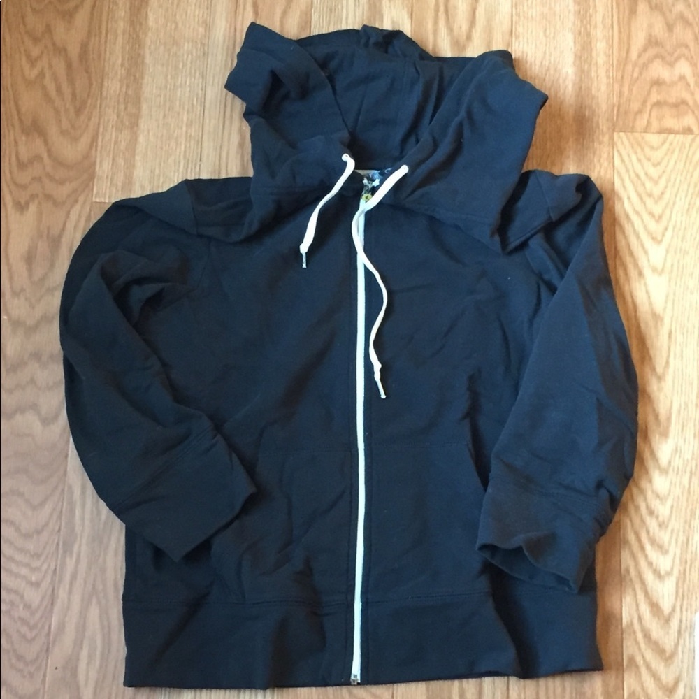 Express black zip up w/ back graphic